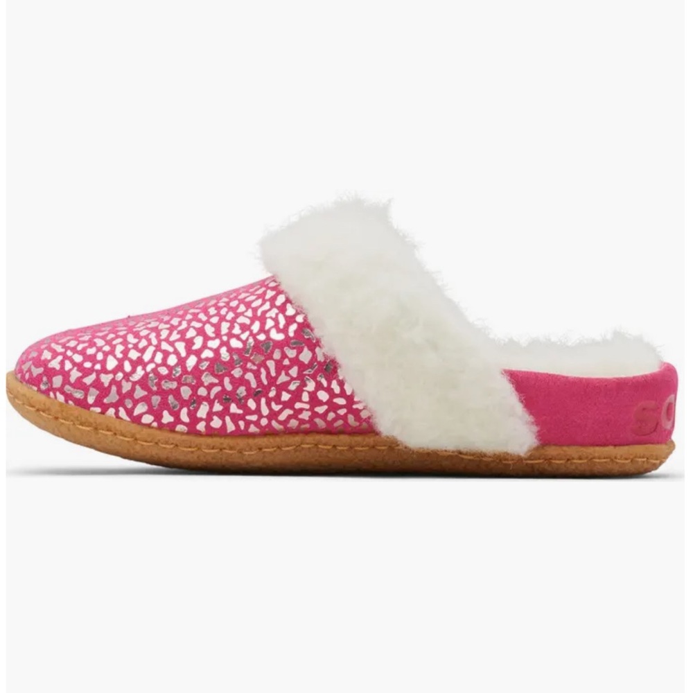 Big Kids size 4 Sorel pink leather slide slipper